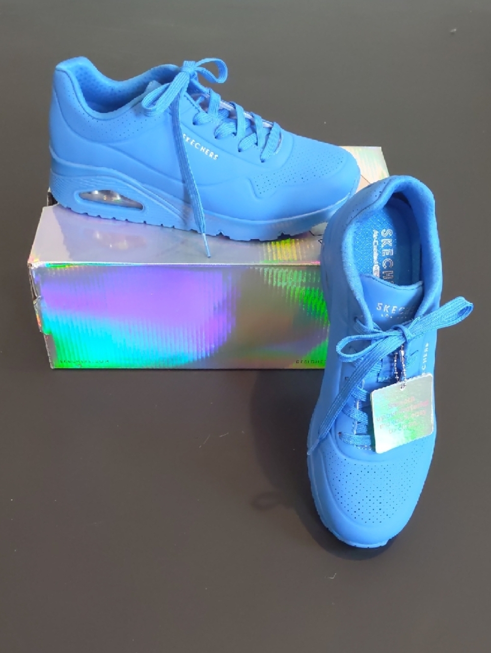 NWT! Skechers Uno-Nightshades Bright Blue Air-Embedded Sneakers - Picture 3 of 6